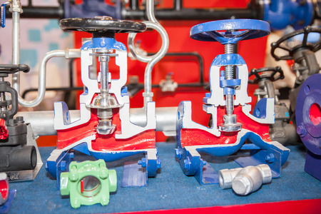 BANGKOK - JUNE 4 : Sample Pressure valves  at Renewable Energy Environmental Technology on June 4,2014 in BITEC ,Bangkok, Thailand.のeditorial素材