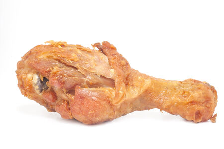 Fire  chicken leg on white background.の写真素材