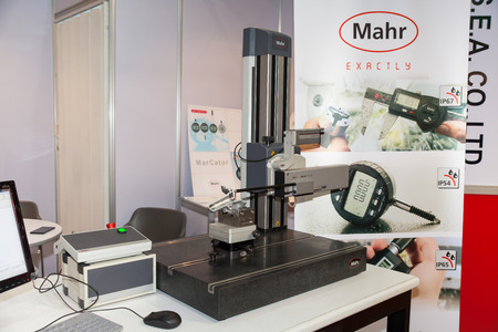 BANGKOK - JUNE 22 :Manual alignment and measuring tool at 
Manufacturing Expo 2014 on June 22,2014 ,Bangkok, Thailand.のeditorial素材