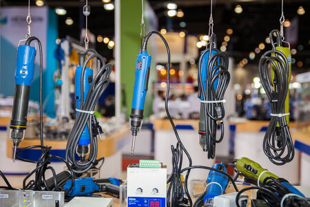 BANGKOK - JUNE 22  Drill and Screwdriver machine  display at MANUFACTURING EXPO 2014 on June 22,2014...