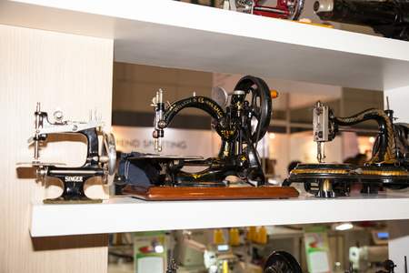 BANGKOK - JUNE 28 :Retro sewing machine at Garment Manufacturers Sourcing 2014 on June 28,2014 in...