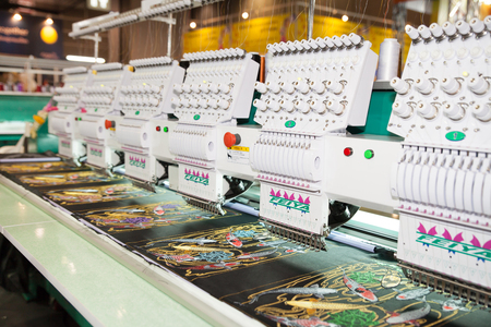 BANGKOK - JUNE 28  Industrial Embroidery Machine at Garment Manufacturers Sourcing 2014 on June 28,2014 in BITEC ,Bangkok, Thailand のeditorial素材