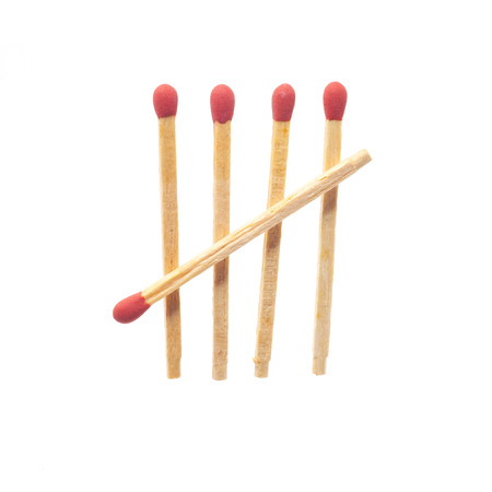 Matchstick on white backgroundの写真素材