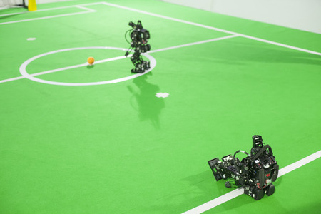 robotic football gamesの写真素材