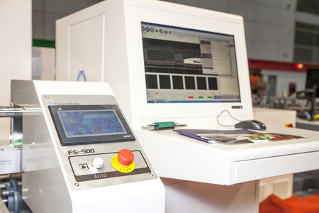 BANGKOK - SEPTEMBER 27 :printing controler machines display at GASMA PRINT 2014 on Sep 27,2014 in BITEC ,Bangkok, Thailand.のeditorial素材