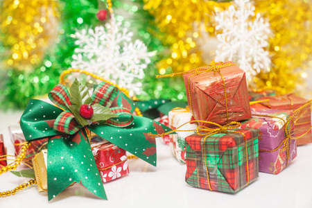 Gift box on  background for chrismas day.の写真素材