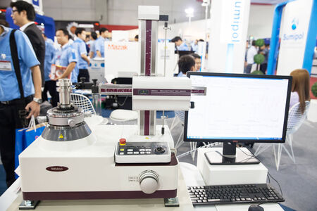 BANGKOK - NOVEMBER 22 :Measuring instrument for quality inspection display at METALEX 2014 on Nov 22,2014 in BITEC ,Bangkok, Thailand.のeditorial素材