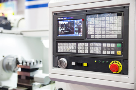 BANGKOK - NOVEMBER 22 :The controler panel of CNC machine  display at METALEX 2014 on Nov 22,2014...