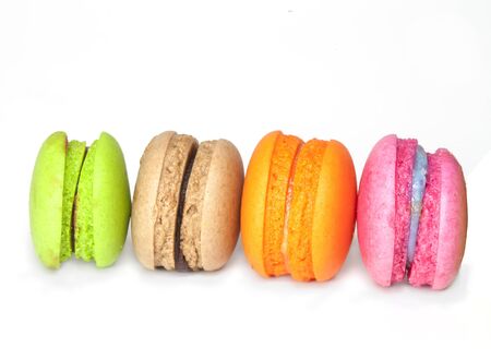 France dessert  macaroons on white background ,isolateの写真素材