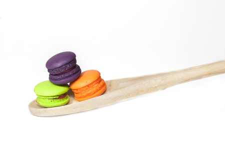 France dessert  macaroons on white background ,isolateの写真素材
