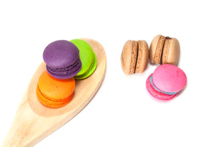 France dessert  macaroons on white background ,isolateの写真素材
