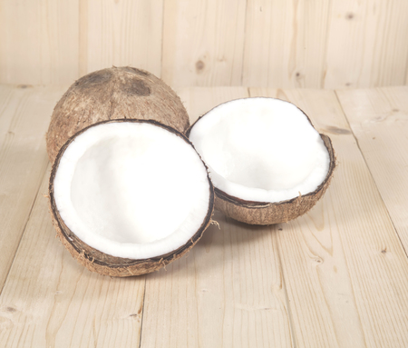 coconut on tableの写真素材