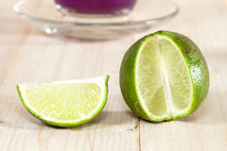 lime on wood background