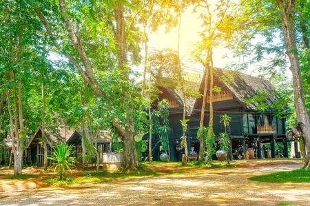 roof old style of thai north province ,name is LAN NA .の写真素材