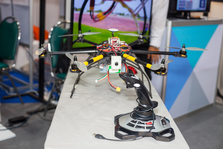 BANGKOK ,THAILAND - JULY 18: join control for hand made drones in Engineering Expo 2015 , on JULY...