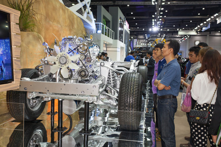 BANGKOK - AUGUST 1 :Unidentified people interesting with engine at Big Motor Sale 2015 on August...