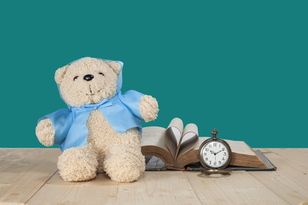 bear toy on a floorの写真素材