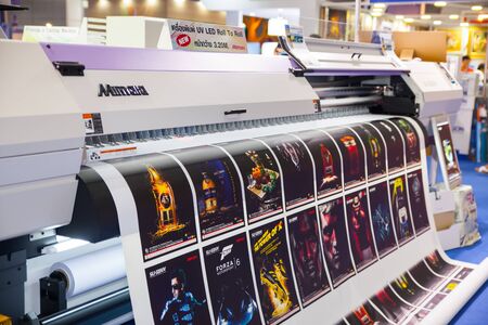 BANGKOK - AUGUST 29 : Mimaki printing  machines at Pack Print and T-PLAS THAILAND on Aug 29,2015 in BITEC ,Bangkok, Thailand.のeditorial素材