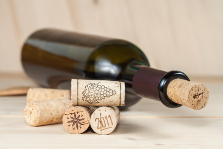 Wood wine cork close up