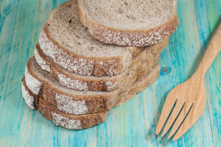 sliced rye bread,on backgroundの写真素材