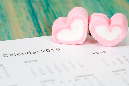 Sweet heart on calendar 2016の写真素材