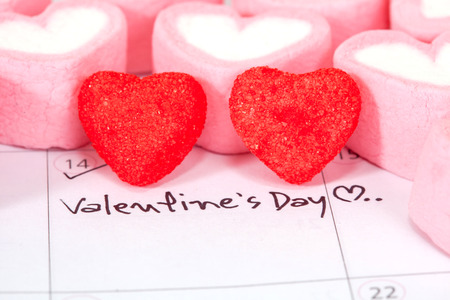 valentine's day ,plan on calendarの写真素材