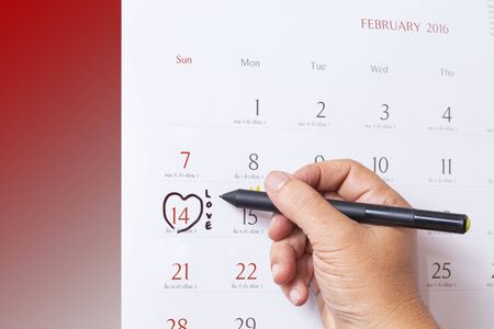 14 february calendar . Valentines day conceptの写真素材