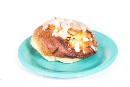 coconut bread in a plate on white backgroundの写真素材