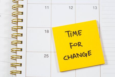 Time for Change text on calendar