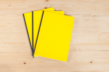blank cover book on wood