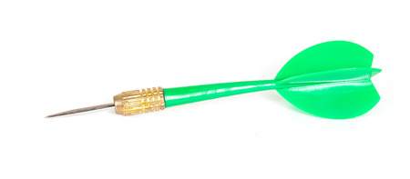 Green dart arrow on white backgroundの写真素材