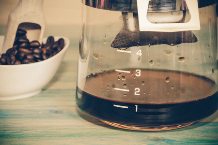 drip coffee in to Coffee potの写真素材