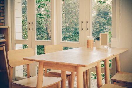 Window with a view of the gardenの写真素材