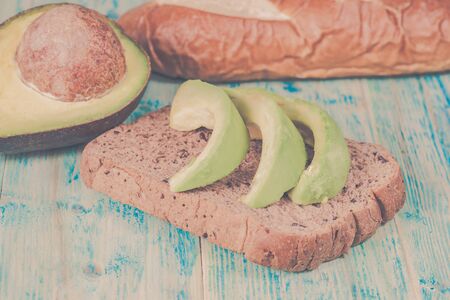 sliced avocado on toast bread