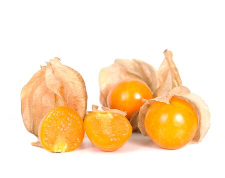 Cape gooseberry, physalis isolated on white backgroundの写真素材
