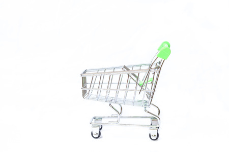 shopping cart or trolley on whiteの写真素材