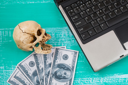 virus to my computer concept skull meaning of dangerの写真素材