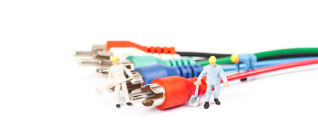 miniature worker with audio and wire