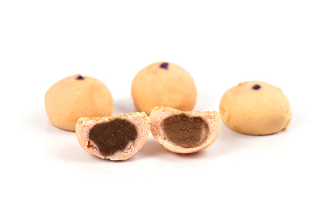 Mochi sweet dessert on white backgroundの写真素材