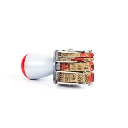 old stamper tool on white backgroundの写真素材