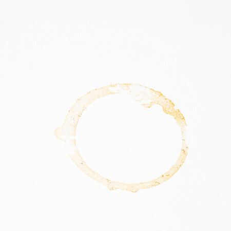 Coffee stains on white tableの写真素材