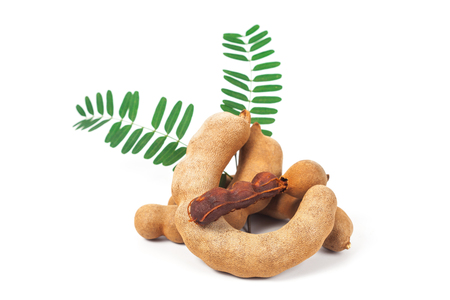 tamarind - Sweet ripe tamarind with isolated on a white background. soft focusの写真素材