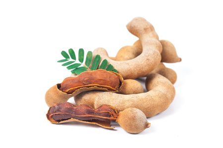 tamarind - Sweet ripe tamarind with isolated on a white background. soft focusの写真素材