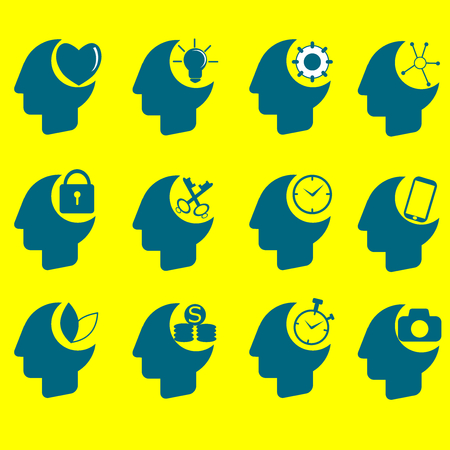 Creative head idea icon vector illustration .の写真素材