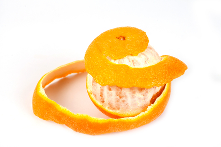 fresh orange fruit on white background isolate.の写真素材