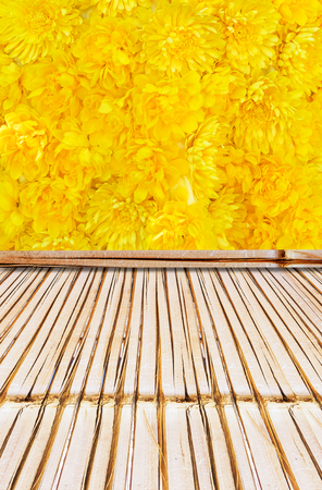 Bamboo style old fence, dirty bamboo surface background .の写真素材