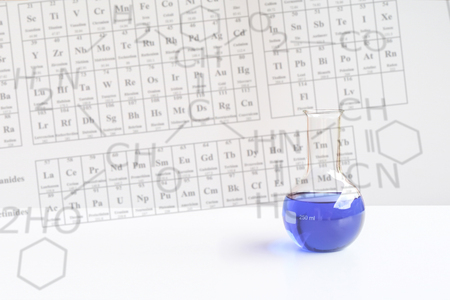 Double exposure Laboratory glassware or test tube and sign code . science concept.の写真素材