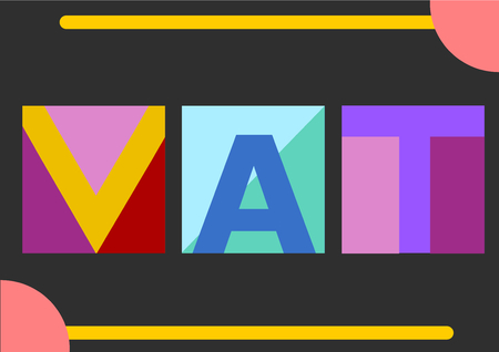 Colorful Wording Vat Design in box .Illustration.のイラスト素材