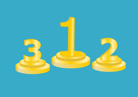 Golden number one on stand .Illustration vector.のイラスト素材