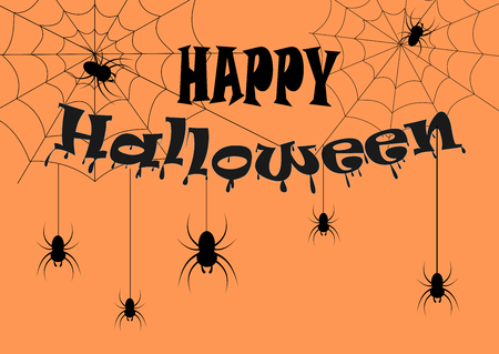Happy Halloween text set for design.Illustration vector.のイラスト素材